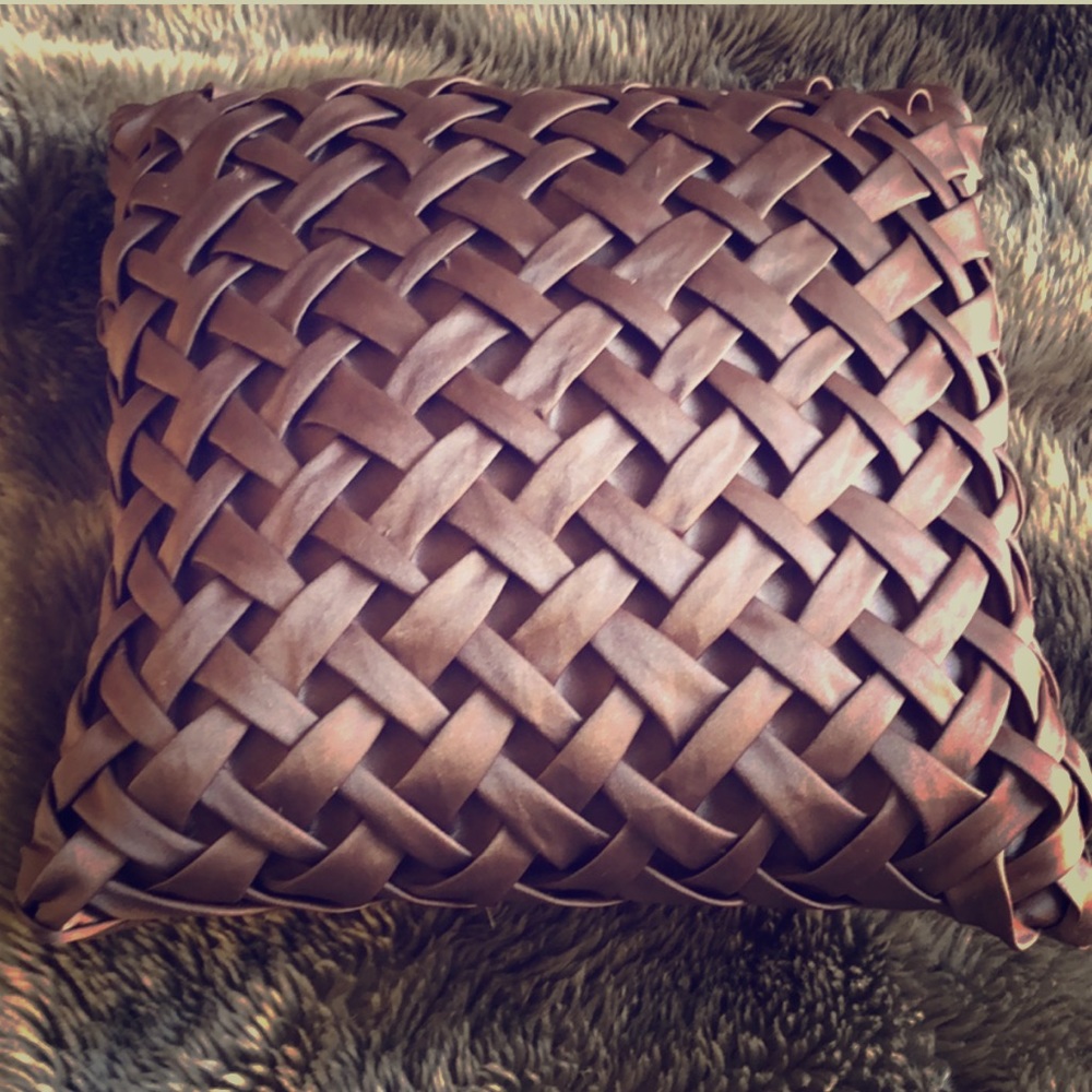 Satin Braid Accent Pillow Mauve Taupe 11.5” Square